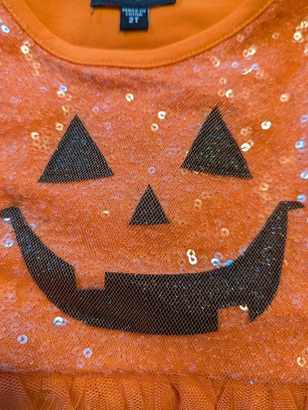 Pumpkin Sequin Autumn Dress Size 2T BNWT